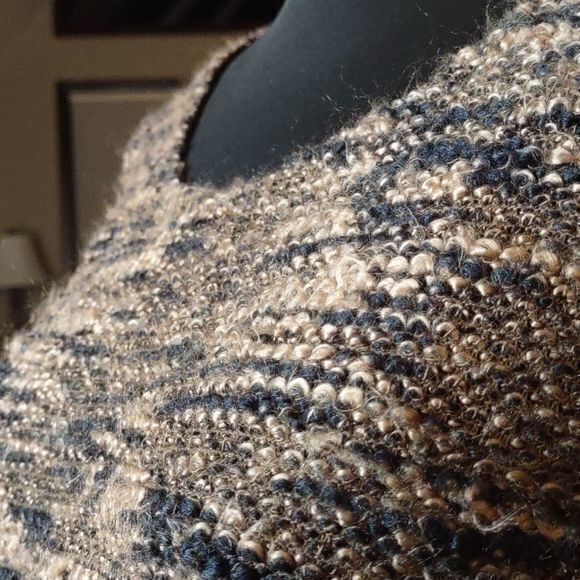 Entro Woven Layered Peplum Top Navy and Cocoa Sz S - Picture 8 of 11